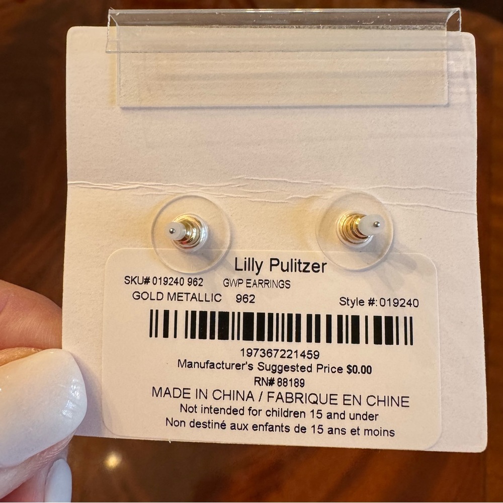 NWT Lilly Pulitzer Gold Bee Earrings - Picture 8 of 9